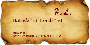 Hatházi Loránd névjegykártya